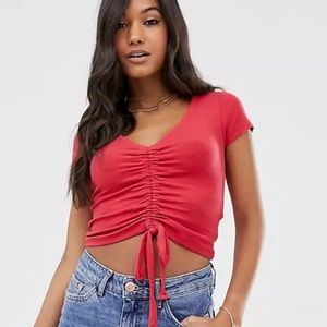 Allsaints medium ribbed T-shirt with ruched front